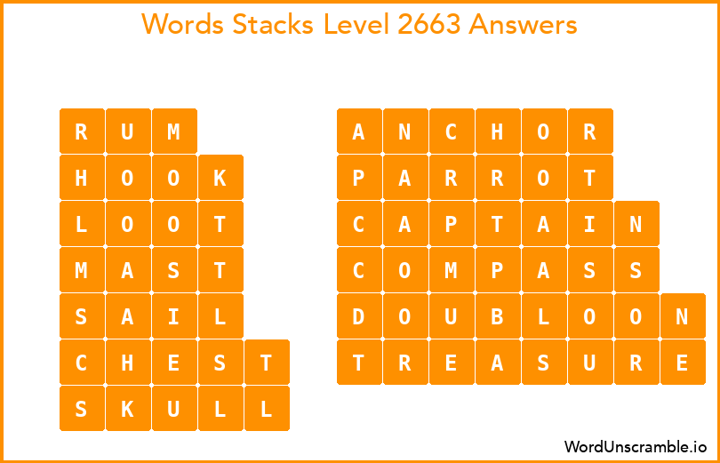 Word Stacks Level 2663 Answers