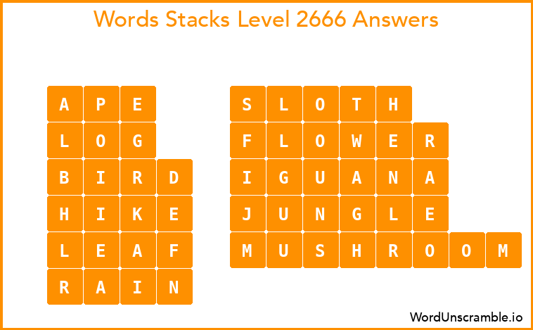 Word Stacks Level 2666 Answers