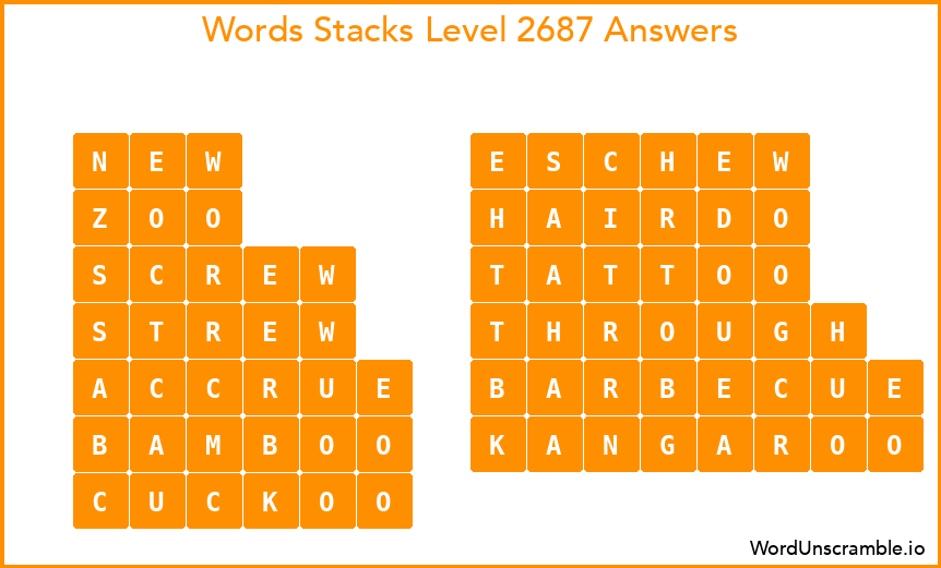 Word Stacks Level 2687 Answers