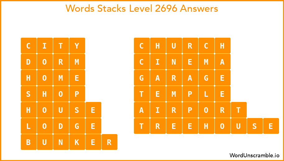 Word Stacks Level 2696 Answers