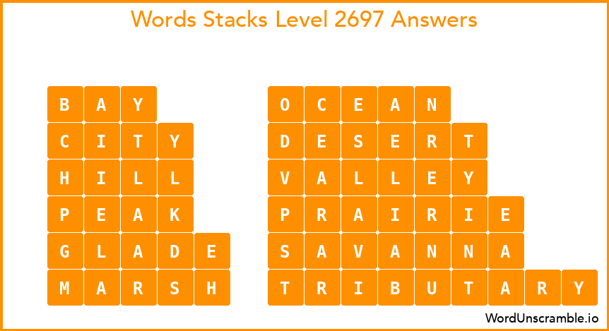 Word Stacks Level 2697 Answers
