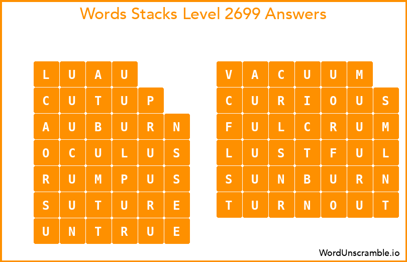 Word Stacks Level 2699 Answers