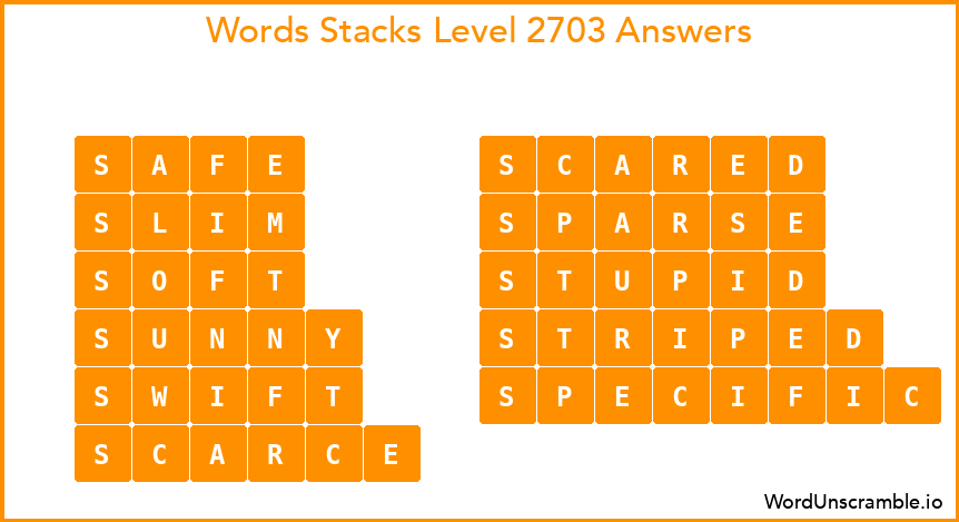Word Stacks Level 2703 Answers
