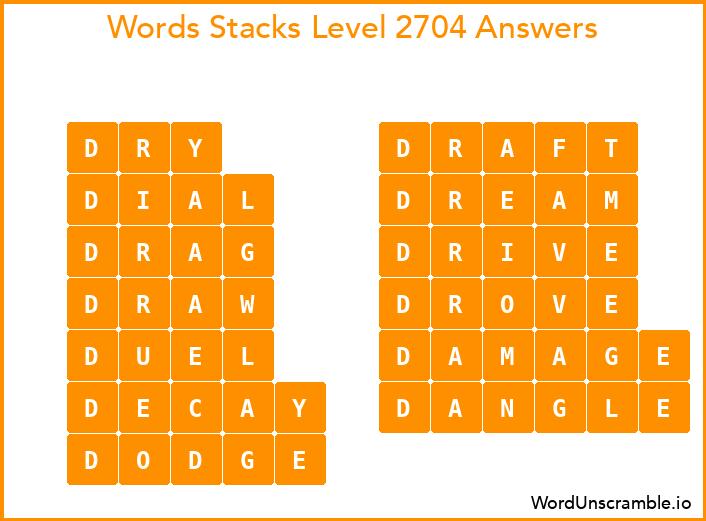 Word Stacks Level 2704 Answers