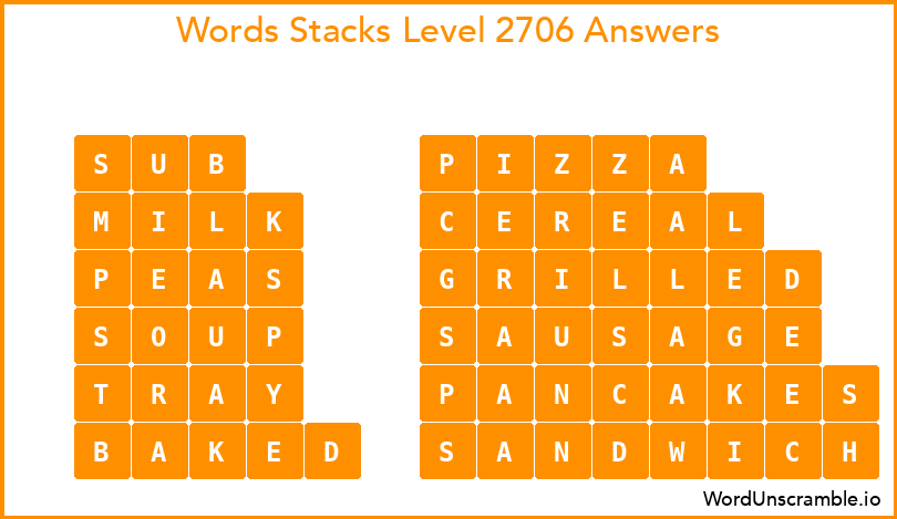 Word Stacks Level 2706 Answers