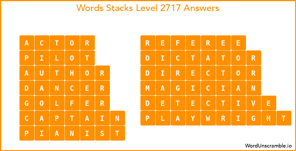 Word Stacks Level 2717 Answers