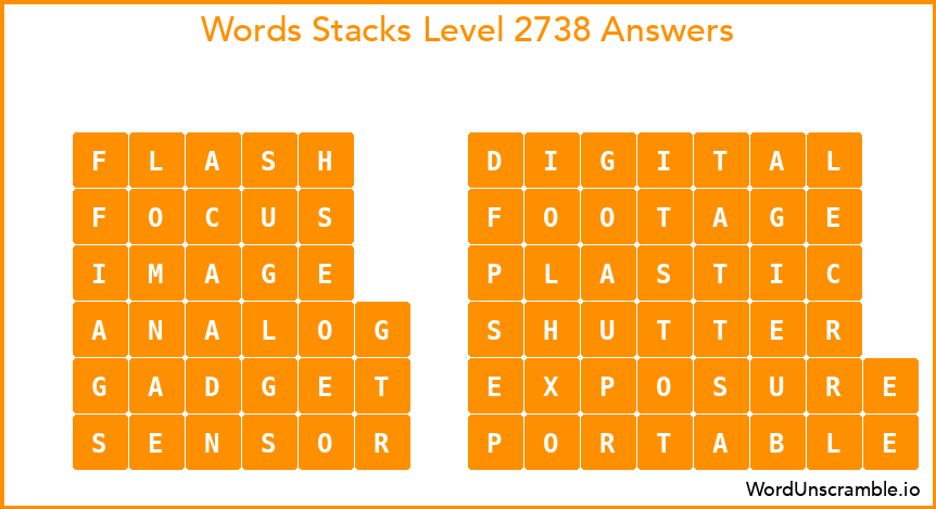 Word Stacks Level 2738 Answers