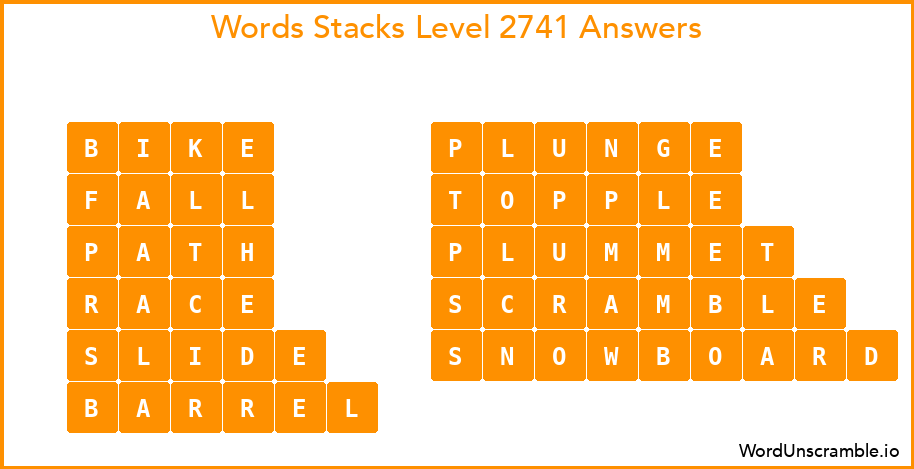 Word Stacks Level 2741 Answers