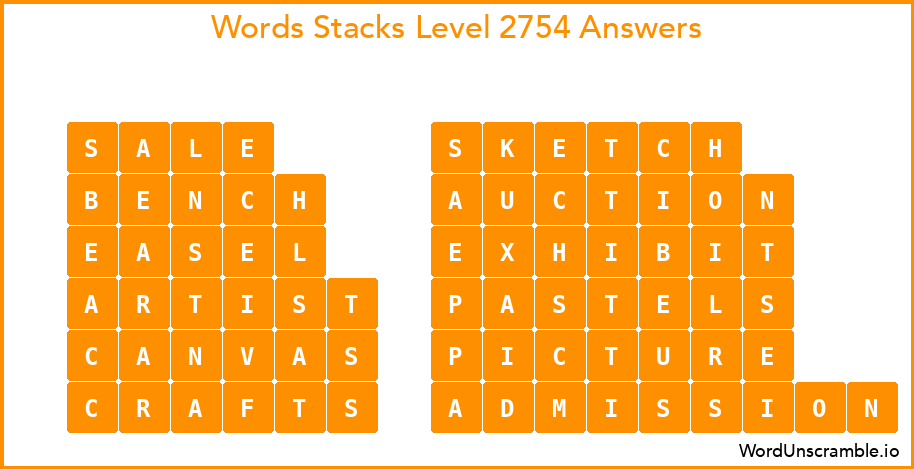 Word Stacks Level 2754 Answers