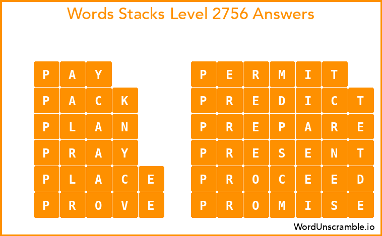 Word Stacks Level 2756 Answers