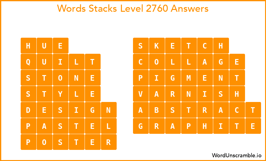 Word Stacks Level 2760 Answers