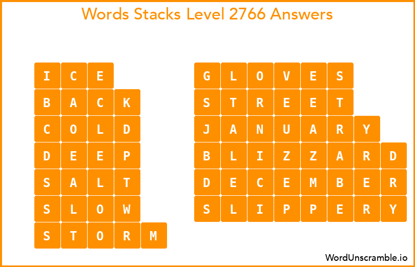 Word Stacks Level 2766 Answers