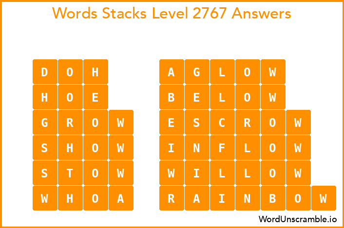 Word Stacks Level 2767 Answers