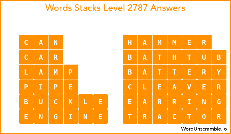 Word Stacks Level 2787 Answers