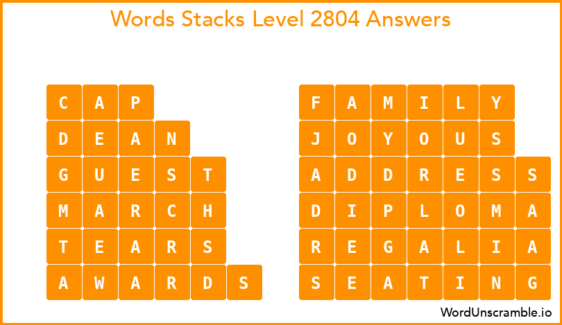 Word Stacks Level 2804 Answers