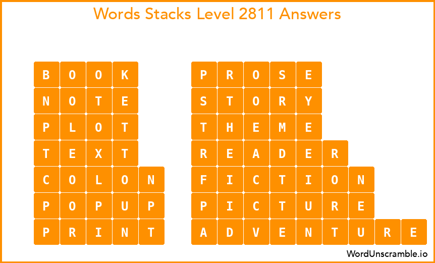 Word Stacks Level 2811 Answers