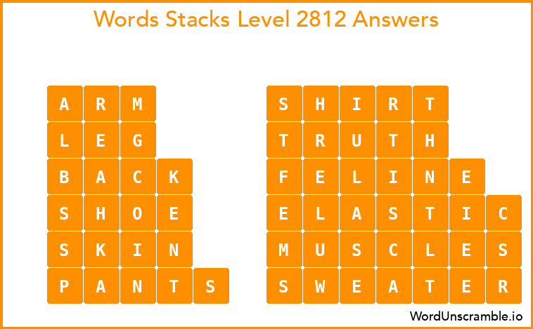 Word Stacks Level 2812 Answers