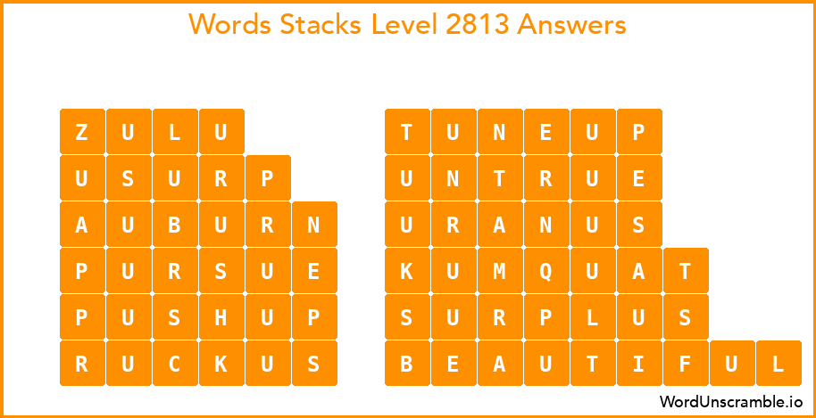 Word Stacks Level 2813 Answers