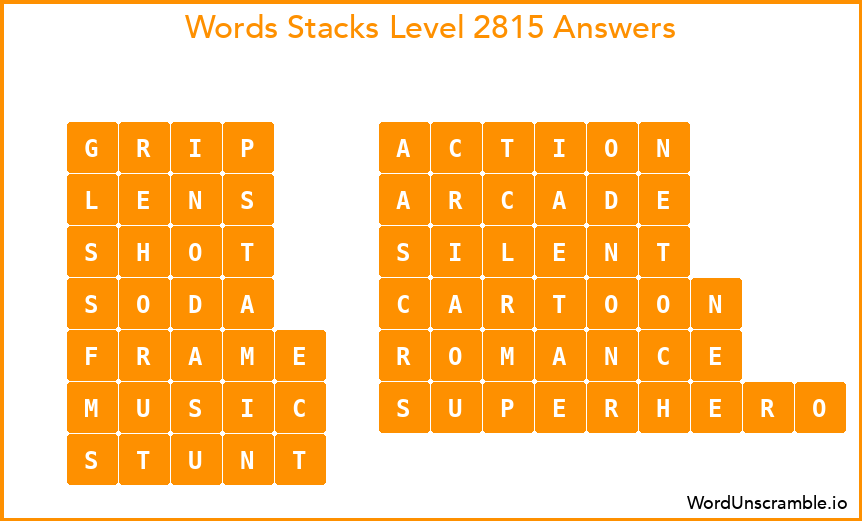 Word Stacks Level 2815 Answers