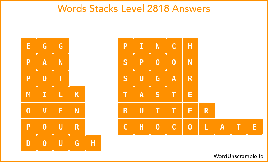 Word Stacks Level 2818 Answers