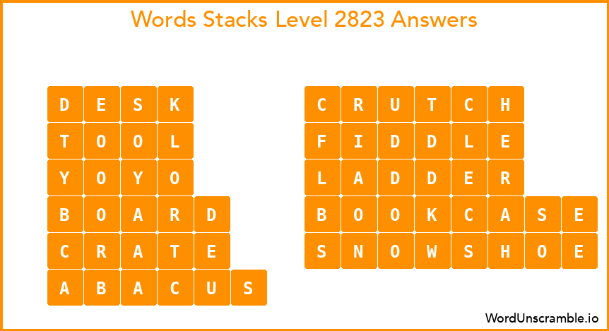 Word Stacks Level 2823 Answers