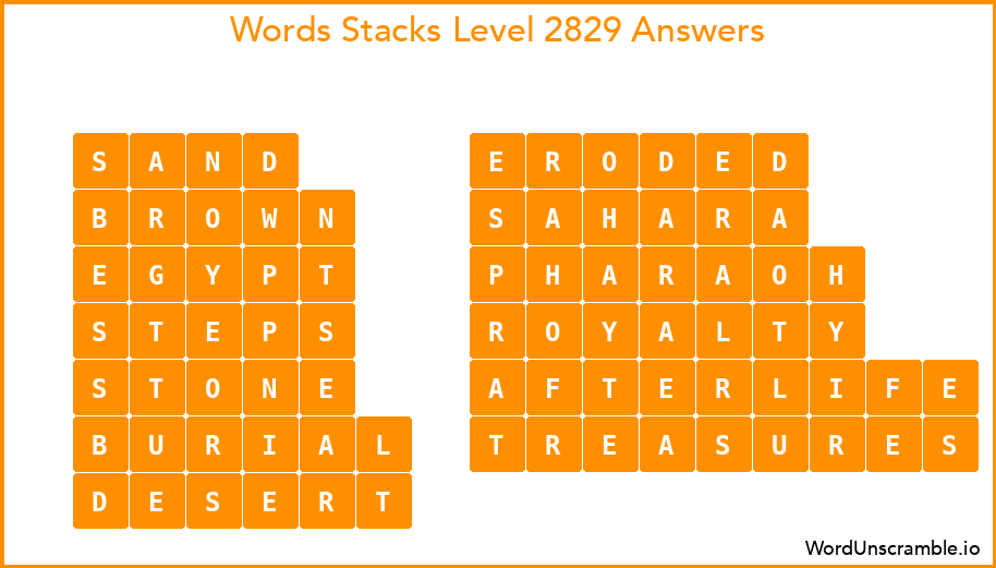 Word Stacks Level 2829 Answers