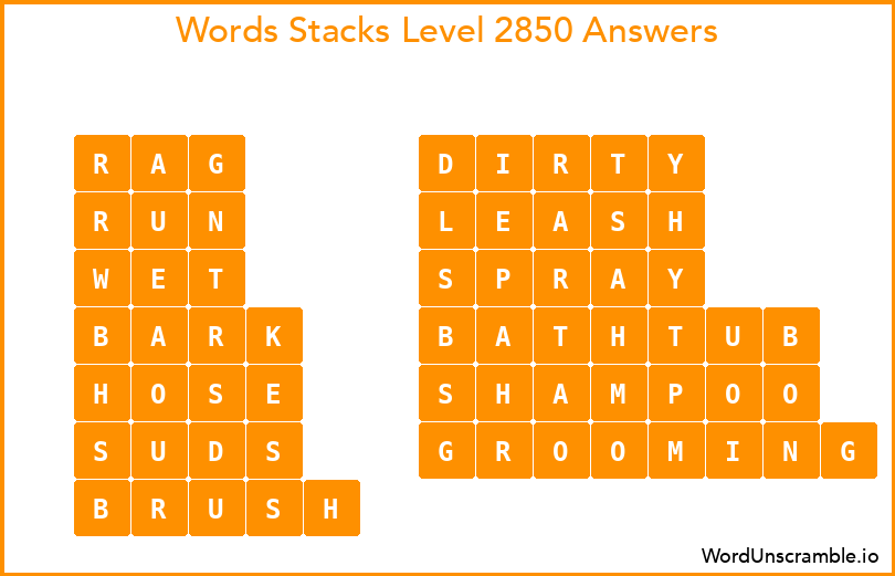 Word Stacks Level 2850 Answers