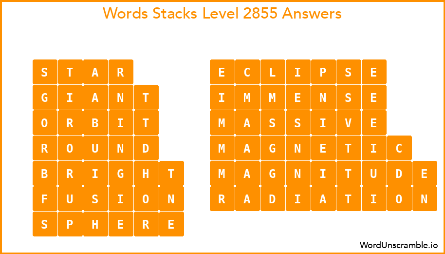 Word Stacks Level 2855 Answers
