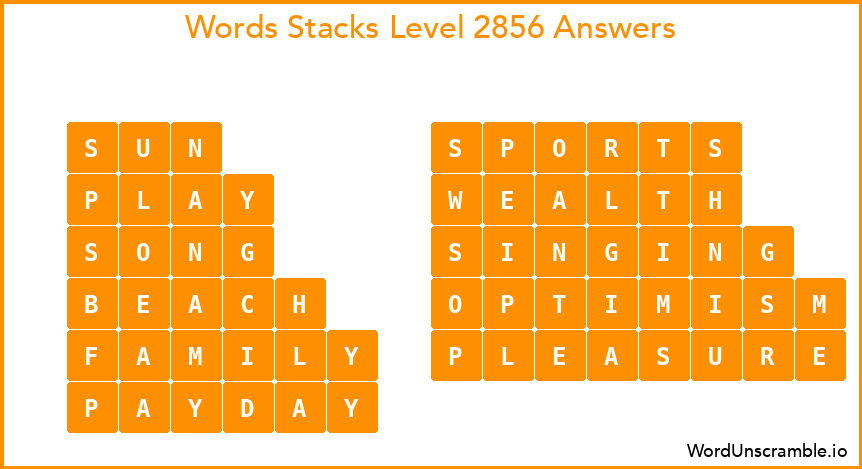 Word Stacks Level 2856 Answers