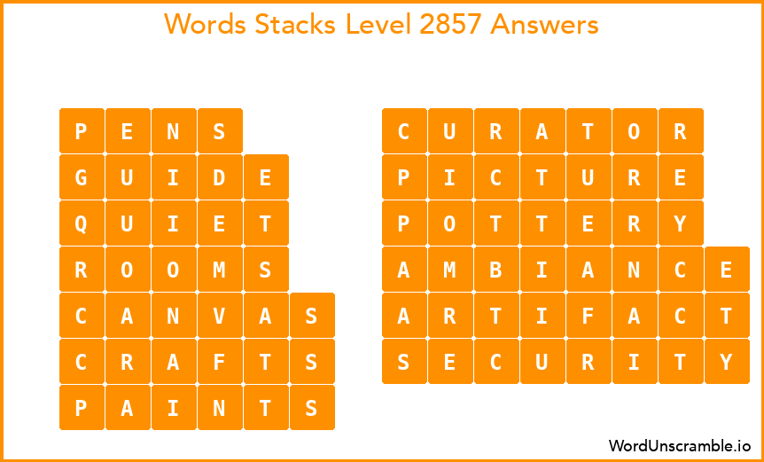 Word Stacks Level 2857 Answers
