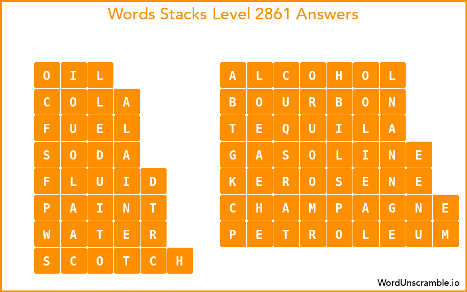 Word Stacks Level 2861 Answers