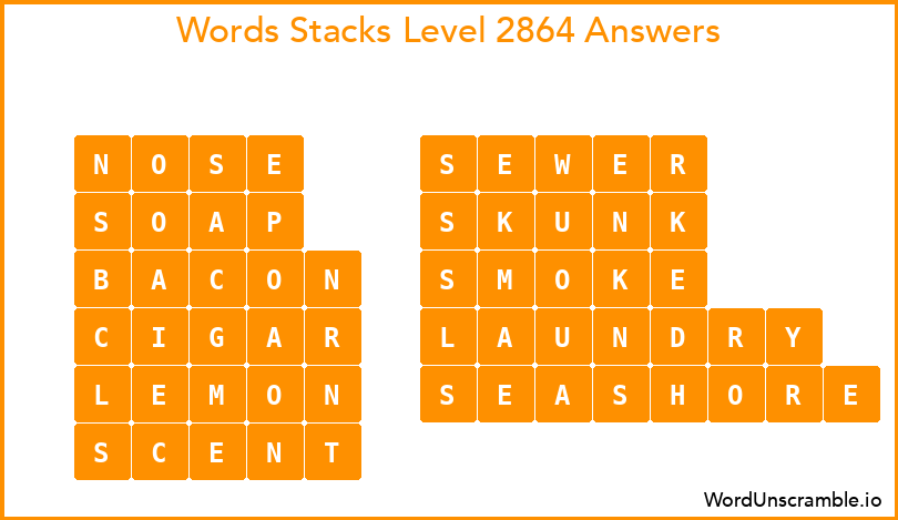 Word Stacks Level 2864 Answers