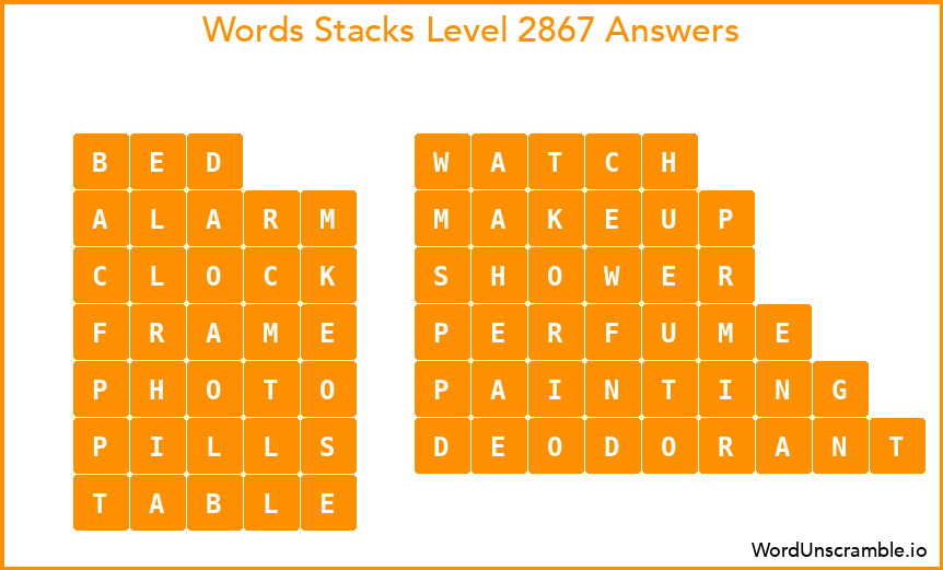 Word Stacks Level 2867 Answers