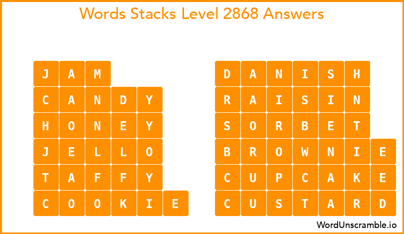 Word Stacks Level 2868 Answers