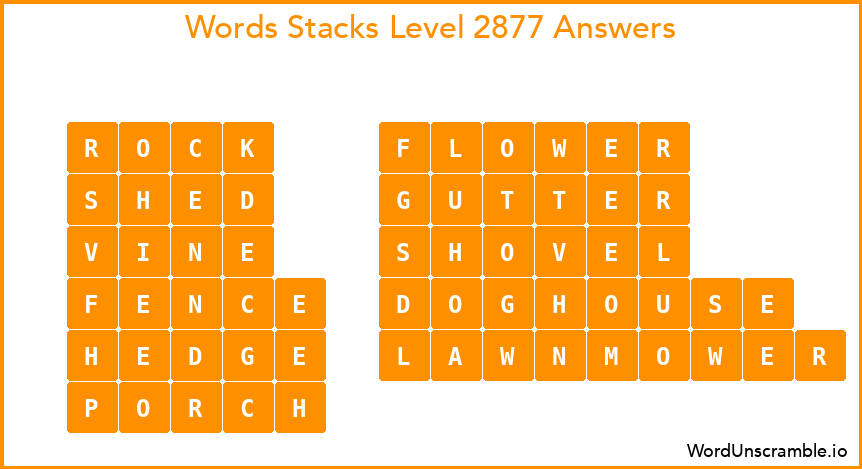 Word Stacks Level 2877 Answers