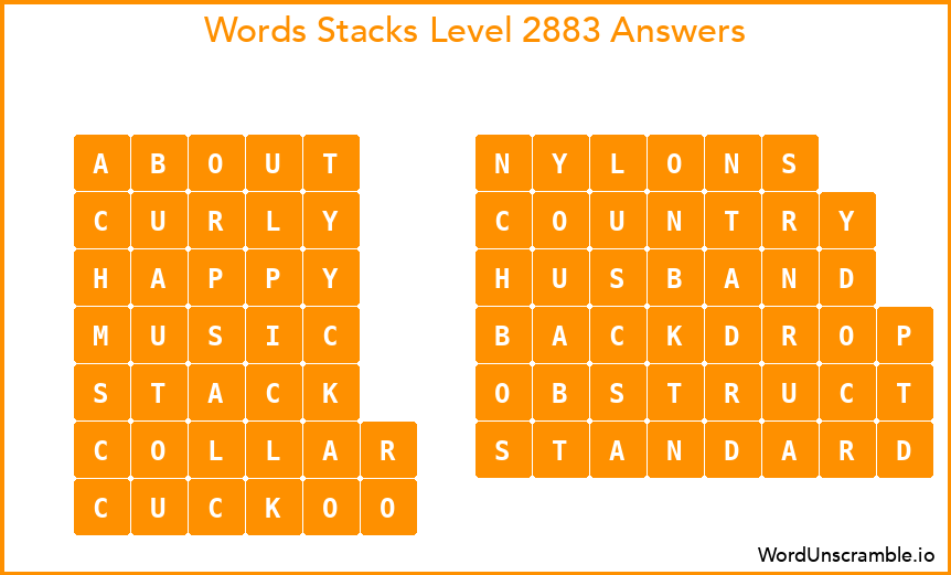 Word Stacks Level 2883 Answers