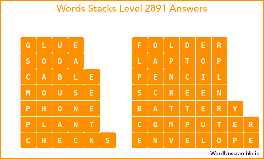 Word Stacks Level 2891 Answers