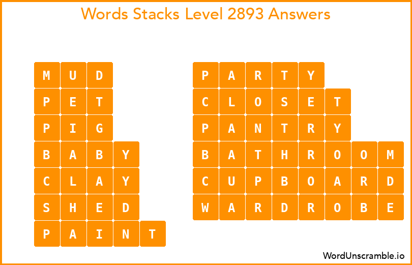 Word Stacks Level 2893 Answers