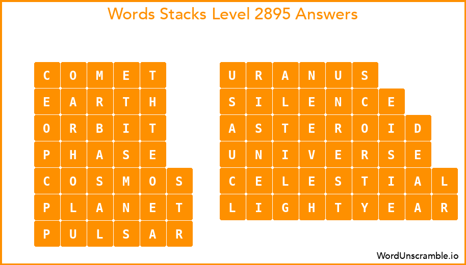Word Stacks Level 2895 Answers
