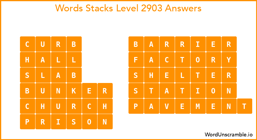Word Stacks Level 2903 Answers