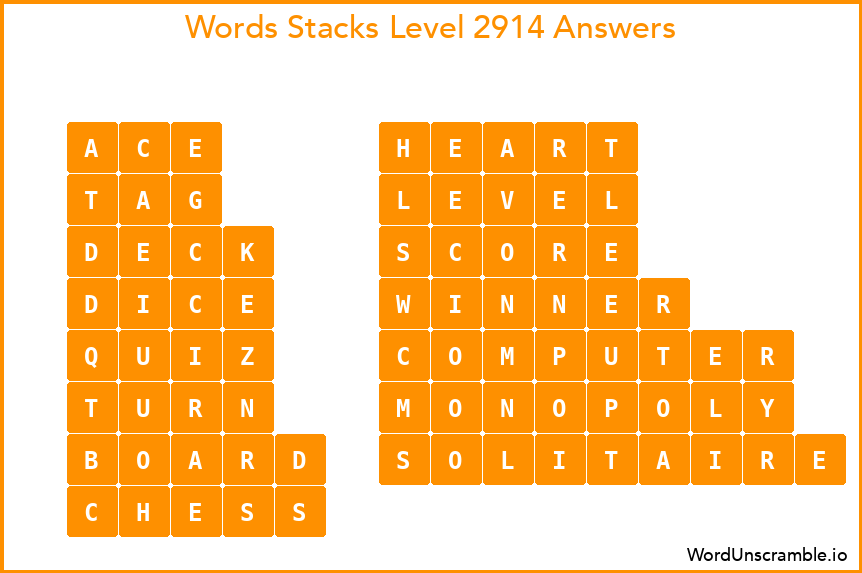 Word Stacks Level 2914 Answers