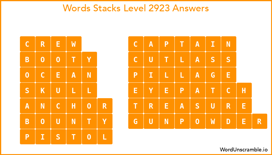 Word Stacks Level 2923 Answers