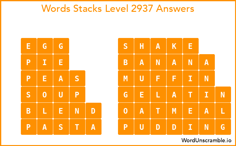 Word Stacks Level 2937 Answers