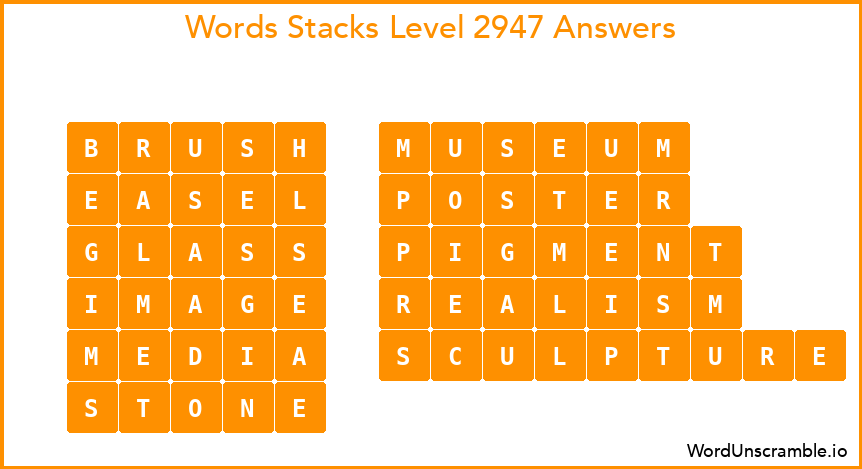 Word Stacks Level 2947 Answers