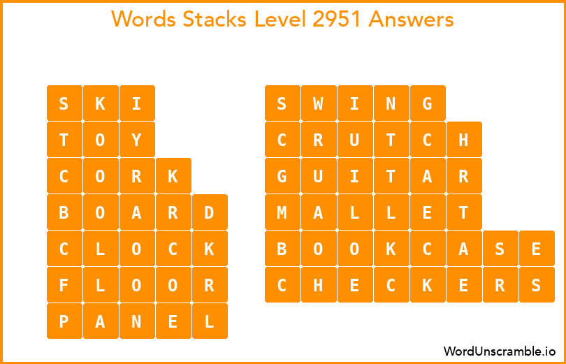 Word Stacks Level 2951 Answers