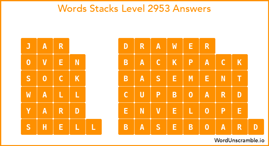 Word Stacks Level 2953 Answers