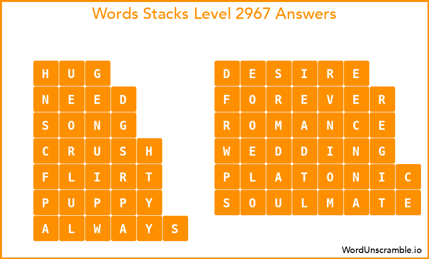 Word Stacks Level 2967 Answers