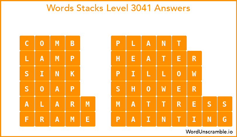 Word Stacks Level 3041 Answers
