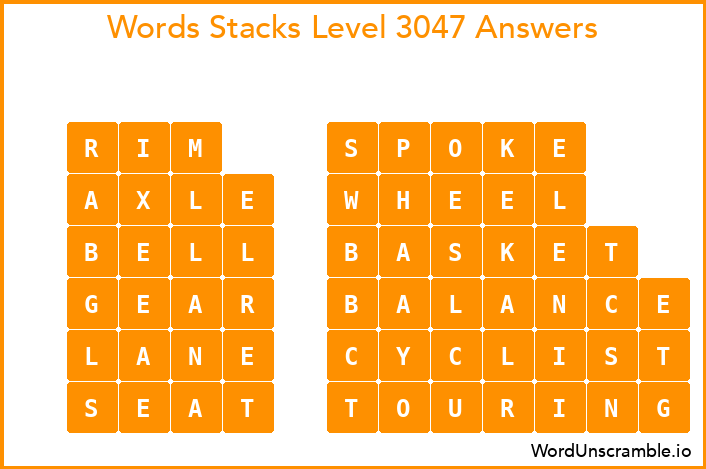 Word Stacks Level 3047 Answers
