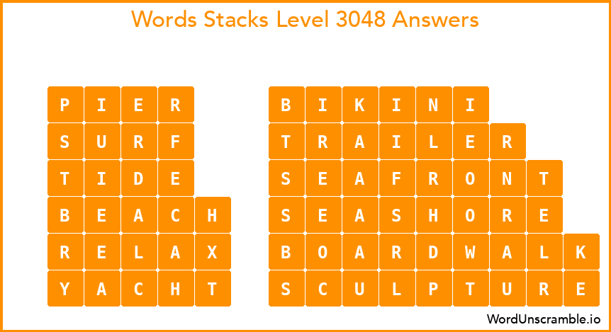 Word Stacks Level 3048 Answers